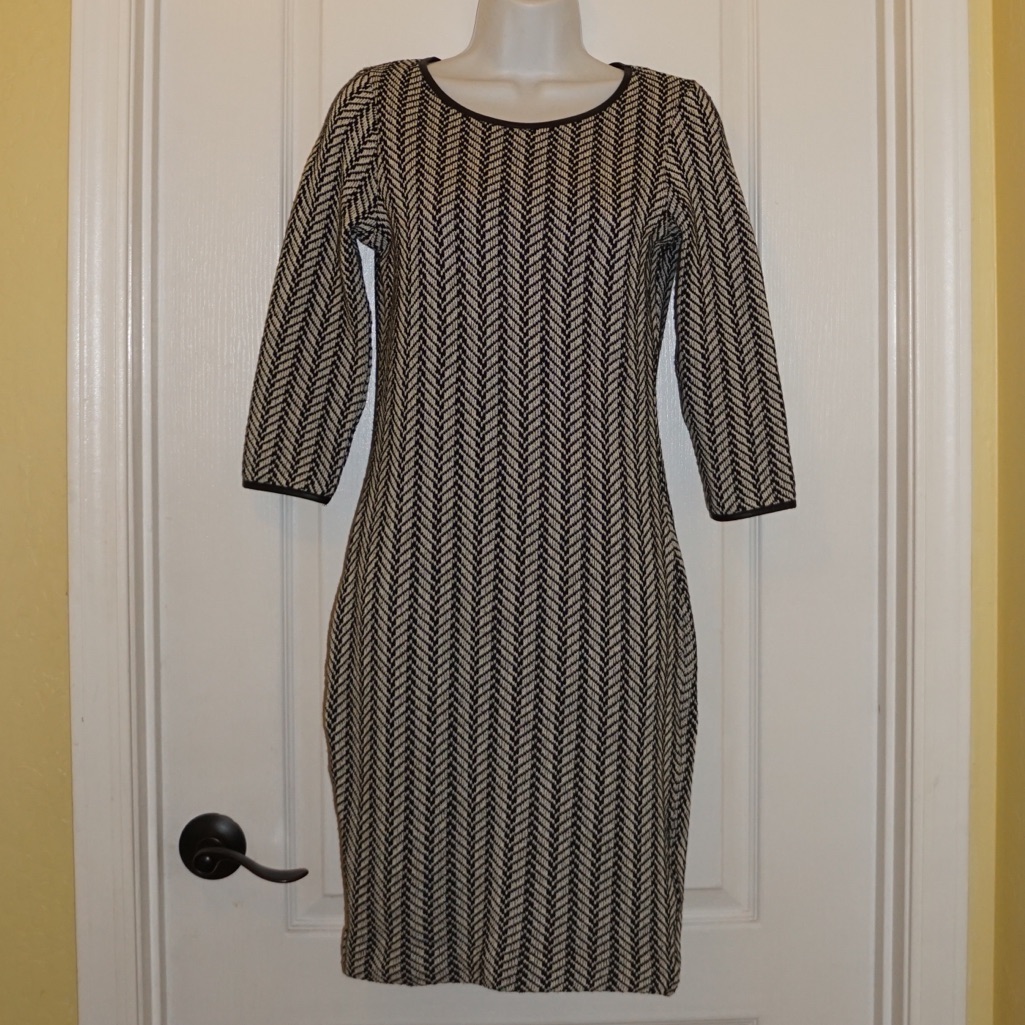 Hoss Intropia Black And White Knitted Dress Sz. Xs